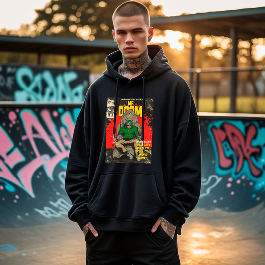Hoodie Oversize "MF DOOM Comic" - Homenaje Streetwear Hip Hop